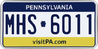PA license plate MHS6011
