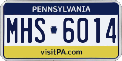 PA license plate MHS6014