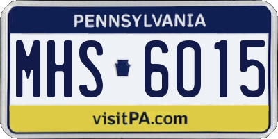 PA license plate MHS6015