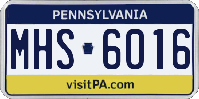 PA license plate MHS6016