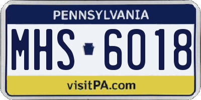 PA license plate MHS6018