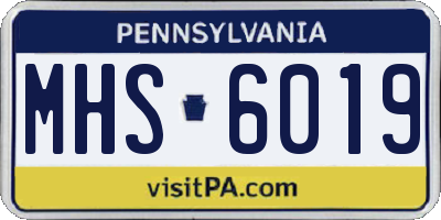 PA license plate MHS6019