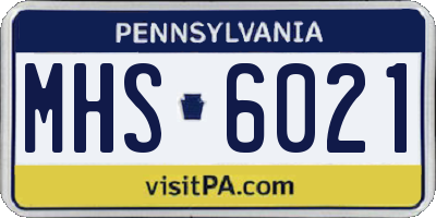 PA license plate MHS6021
