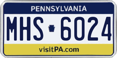 PA license plate MHS6024