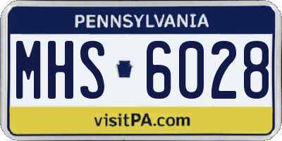 PA license plate MHS6028