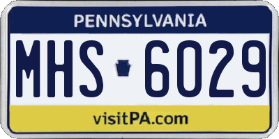 PA license plate MHS6029