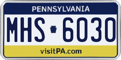 PA license plate MHS6030