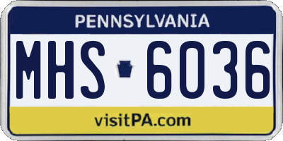 PA license plate MHS6036