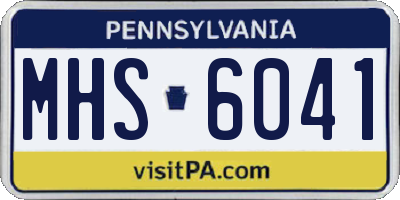 PA license plate MHS6041