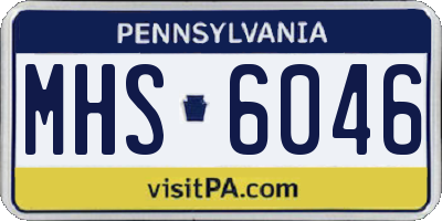 PA license plate MHS6046