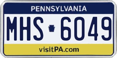 PA license plate MHS6049
