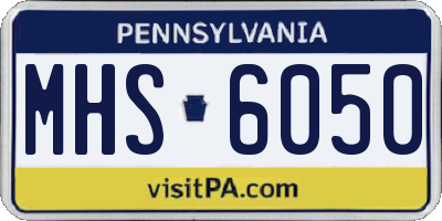 PA license plate MHS6050