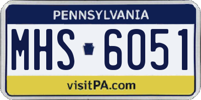 PA license plate MHS6051
