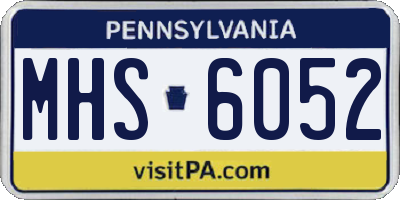 PA license plate MHS6052