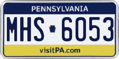 PA license plate MHS6053