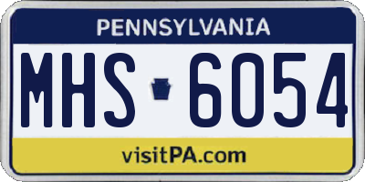 PA license plate MHS6054