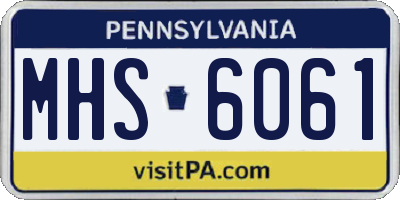 PA license plate MHS6061