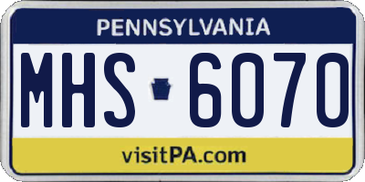PA license plate MHS6070
