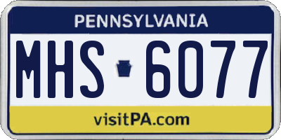 PA license plate MHS6077
