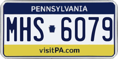 PA license plate MHS6079
