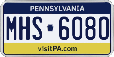 PA license plate MHS6080