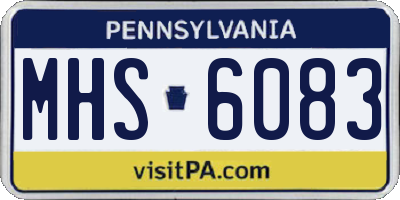 PA license plate MHS6083