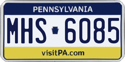 PA license plate MHS6085