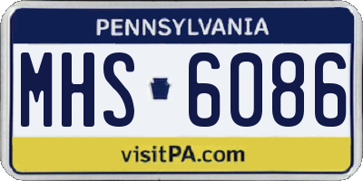 PA license plate MHS6086