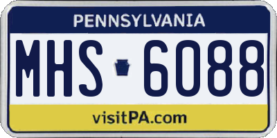 PA license plate MHS6088