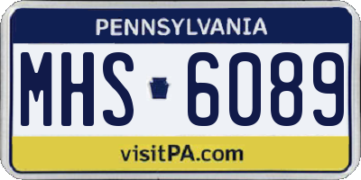 PA license plate MHS6089