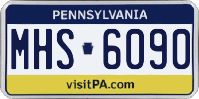 PA license plate MHS6090