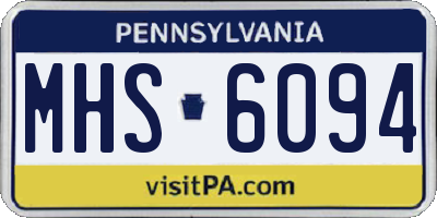 PA license plate MHS6094