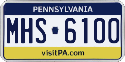 PA license plate MHS6100