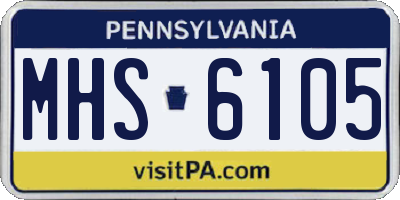 PA license plate MHS6105