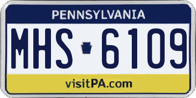 PA license plate MHS6109