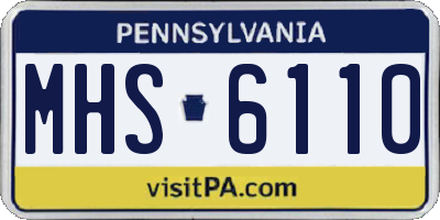 PA license plate MHS6110