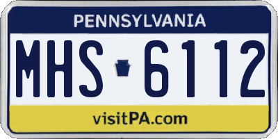PA license plate MHS6112