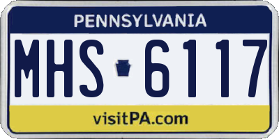 PA license plate MHS6117