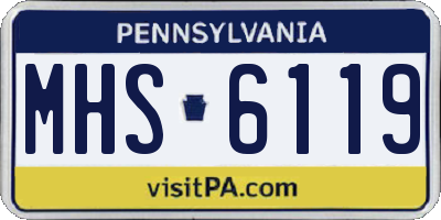 PA license plate MHS6119