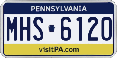 PA license plate MHS6120