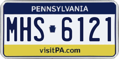 PA license plate MHS6121