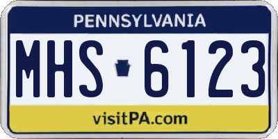 PA license plate MHS6123