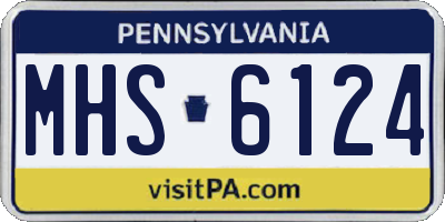 PA license plate MHS6124