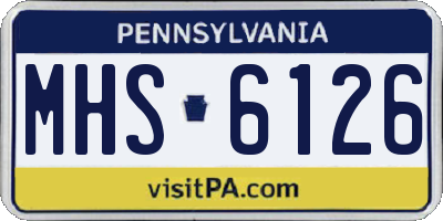 PA license plate MHS6126