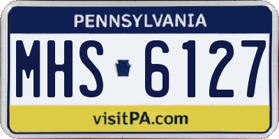 PA license plate MHS6127