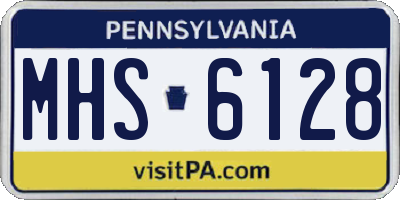 PA license plate MHS6128