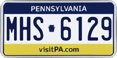 PA license plate MHS6129