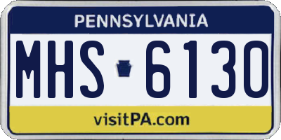 PA license plate MHS6130