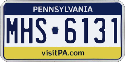 PA license plate MHS6131