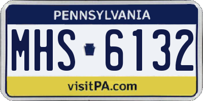 PA license plate MHS6132